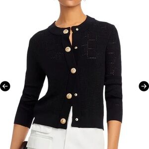 ViVI Black Women's Cardigan with Gold Buttons